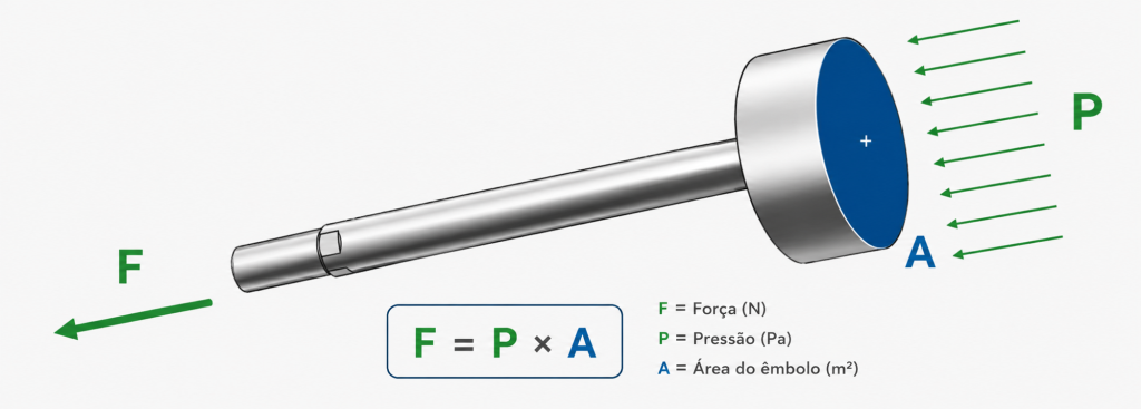 Como calcular a força de um cilindro pneumático na prática e evitar erros de dimensionamento